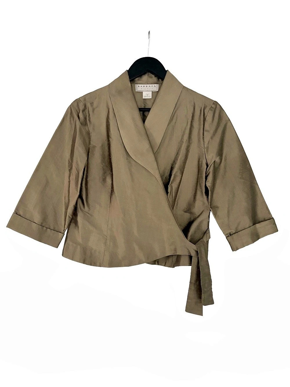 Vintage BARRAZA New York 100% Silk Wrap Top / Jacket